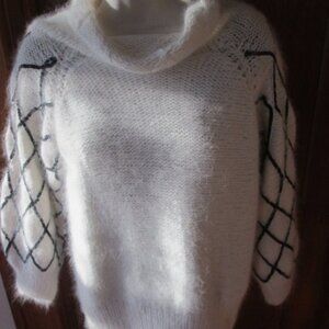 CHARLOTTE SOLNICKI 100% Baby Alpaca Rolled Turtleneck Sequin Sweater XL NWT